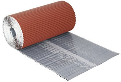 Kaminanschluss Wandanschluss Blei - Plissiert 300mm / 5mtr. 6 Farben (Ziegelrot)
