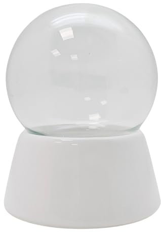 65mm Do it Yourself DIY Schneekugel m. 1 x Schnee | Bastelset mit Glaskugel und Porzellansockel | Schüttelkugel individuell selbermachen | B: 65 mm H: 85mm | 40002