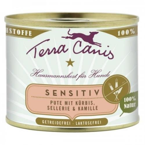 12 x Terra Canis Sensitive Pute mit Sellerie, Kürbis und Kamille 200 g, Nassfutter, Hundefutter