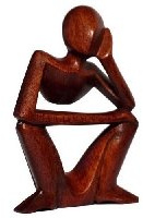 Wogeka Denker Statue abstrakt Holz Mann Deko Figur A10.4