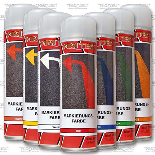KIM-TEC Markierungsfarb-Spray mit Sprühkappe 500ml Dose, Farbe: RAL 2000 - Orange