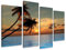 Visario Leinwandbilder 6144 Bild auf Leinwand Palmen, 130 x 80 cm, 4 Teile