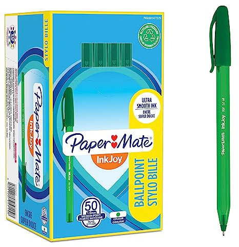 Paper Mate InkJoy 100ST Kugelschreiber | mittlere Spitze (1,0 mm) | Grün | 50 Stück