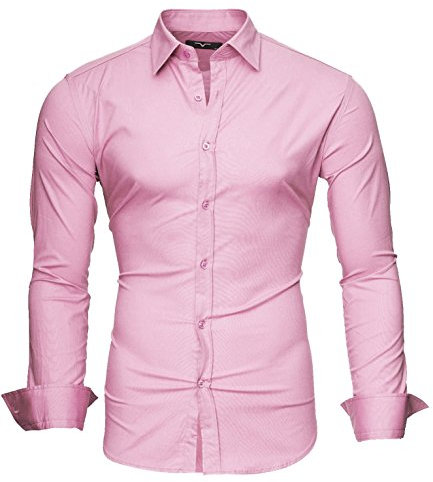 Kayhan Langarmhemd A.L.T Camicia Slim Fit, Rosa XXL