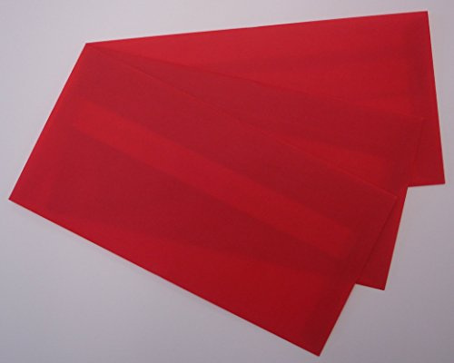 LYSCO® Umschläge-Set mit 25 Stück DIN lang Gmund transparente Briefumschläge Farbe rot haftklebend 100g/m² (UMS-122)