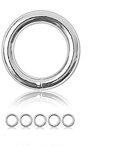 Ganzoo O-Ring Metall für Hunde-Leine, 25mm Innen-Durchmesser, 5 Stück, Stahlring, legierter Stahl, nicht rostend, Rund-Ringe für Paracord 550 Halsband, Handtasche, Metallring, Basteln, Farbe Silber