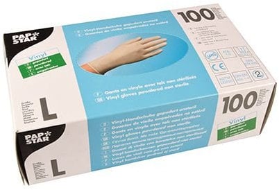 Handschuhe, Vinyl gepudert transparent Größe L Einweghandschuhe-Laborhandschuhe. Menge: 1000 St