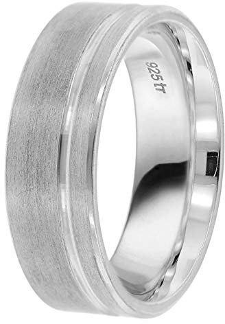 trendor Freundschaftsring 925 Sterlingsilber Satiniert 65656-60 Ringgröße 60/19,1