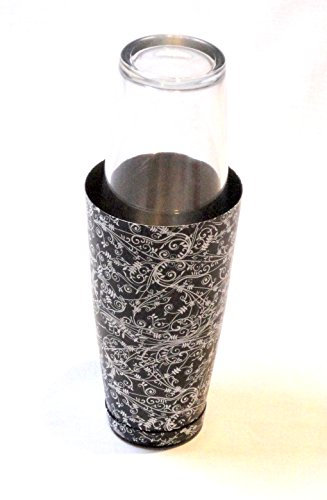 Boston kann schwarz floral Design & Boston Glas