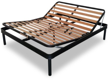 EVERGREENWEB MATERASSI & BEDS Manuell Lattenrost XXL aus orthopädische Stahlrahmen mit 14 Leisten Schichtholz H35 cm - 140X200 | Tecna Plus
