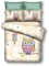 DecoKing 155x220 cm Bettwäsche mit 1 Kissenbezug 80x80 Eule Eulen Bettwäscheset Bettbezüge Microfaser Bettwäschegarnituren Reißverschluss Owls Collection Summer Story Creme weiß rosa gelb blau