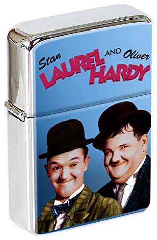 Laurel und Hardy Klappfeuerzeug in Einer Geschenkdose