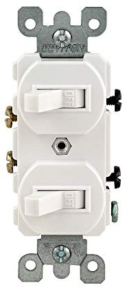 Leviton 15 Amp, 120/277 Volt, Duplex Style Single-Pole/Single-Pole Combination Switch, 5224-2W, White