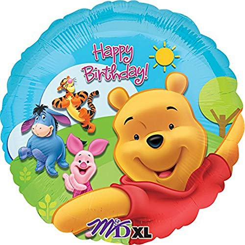 Anagram International Ballon D'anniversaire Ensoleillé Winnie L'ourson et ses amis en aluminium Multicolore 45,7 cm, 18