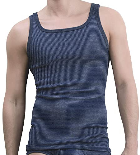 AMMANN Herren UnterHemd Vest Jeans, Blau, Gr. XXL (Herstellergröße:8)