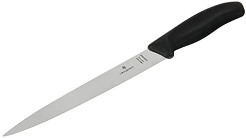 Victorinox Swiss Classic, Profi Filetiermesser, Extra Scharfe Klinge, gerader Schliff, 20 cm, Kunststoffgriff, Rostfreier Stahl, schwarz