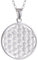 Vinani Pendentif avec Chaine Rolo 50 cm - Fleur de Vie petit - Mandala - Argent 925 - Collier Italie - ALB-T50