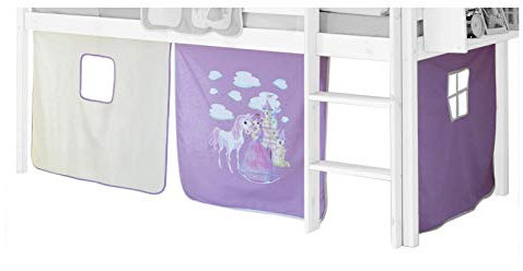 IDIMEX Vorhang Gardine Bettvorhang, Prinzessin, lila-weiß