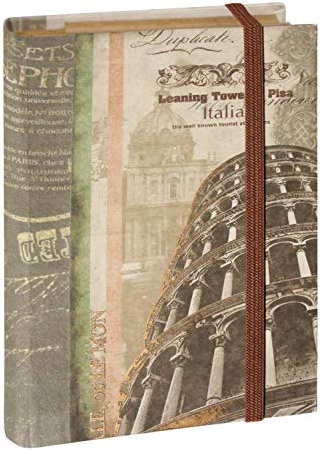 Ursus 40860001 - Fächerbuch Italien mit Notizblock, Vintage Design, 6 Fächer zur Aufbewahrung von Fotos, Bildern, und Schriftstücken, zum Selbstgestalten, ideal zum Verschenken