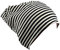 Baby Kinder Jersey Slouch Beanie Long Mütze mit Streifen Unisex Baumwolle KB21-12 Schwarz/Weiß