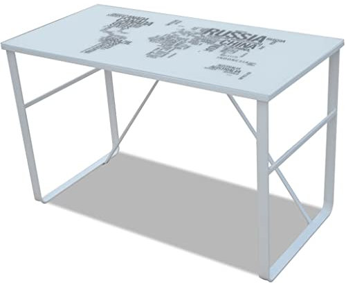 vidaXL Scrivania Rettangolare Modello Mappa Scrittoio Tavolo Lavoro Porta PC