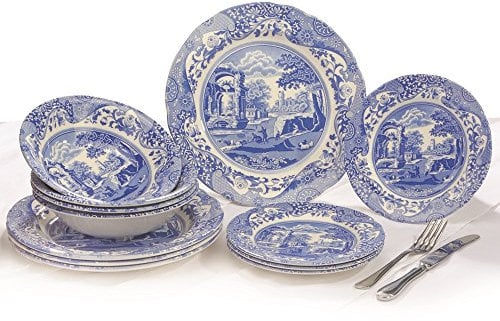 Spode Blue Italian - Made in England (12 Piece Dinner Plate Set)