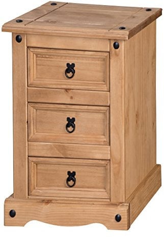 Mercers Furniture COR109 Corona 3 Drawer Bedside - Brown