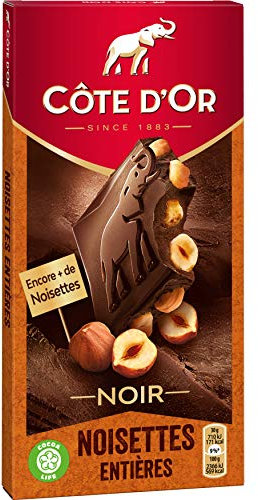 Côte D'or Tablette de Chocolat Noir Noisettes Entières 180 g