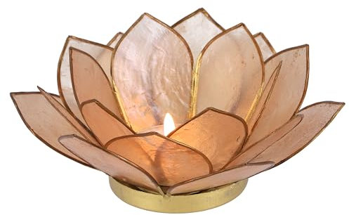 GURU SHOP Lotus Teelicht Muschel 14x6 cm - Sandfarben