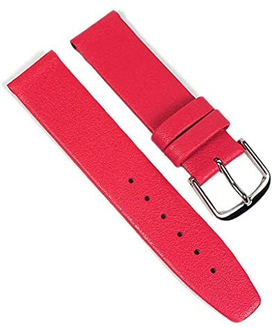 Herzog Kids-Antiallergie Leder Kinder Uhrenarmband Kalbleder extra kurz rot 22500S, Stegbreite:12mm