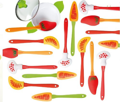BRANDANI MESTOLO LECCA PULIRE PENTOLA VEGEFRUTTA SILICONE SOGGETTI MISTI 55634