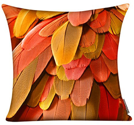 Yye! Kissenhülle Feder Herbstlaub mit Reißverschluß, ca. 45X45 cm