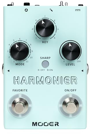 Mooer MVP2 Harmonier Vocal‑ & Gitarren‑Effektpedal, Harmonizer‑Modi, Reverb, XLR/Line, 48 V