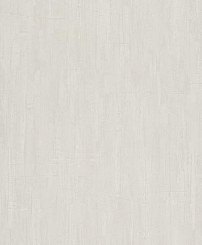Rasch Tapete 480917 - Helle Vliestapete mit feiner Putz-Struktur und dünnen Linien - 10,05m x 0,53m (LxB)