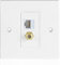 TNP Products TNP - Placa de pared coaxial Ethernet con 1 puerto RJ45 y 1 conector de cable coaxial tipo F chapado en oro para conector Cat6 Cat5e Cat5, color blanco