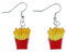 Miniblings Pommes Ohrringe Hänger Pommes Frites in Tüte 3D Details gelb rot - Handmade Modeschmuck I Ohrhänger Ohrschmuck versilbert