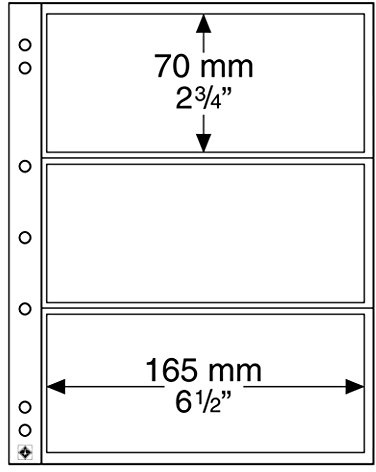Leuchtturm 316522 Münzhüllen Numis - 3 transparente Fächer für Banknoten - Fachgröße 165 x 70 mm - 10er Pack