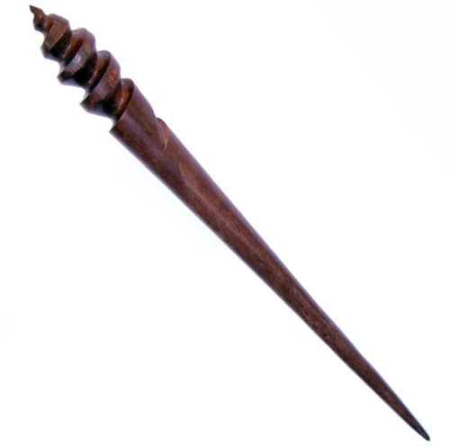 ISLAND PIERCINGS Haarnadel, Handarbeit aus Holz, 18cm, 1 stück (1er Pack), Unisex, Frauen, Braun, Holz, Rund, Rustikal