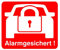 2 Stück Aufkleber Alarm, iSecur®, alarmgesichert, 30x30mm, hin068 Hinweis auf Alarmanlage, innenklebend für Fensterscheiben, Haus, Auto, LKW, Baumaschinen