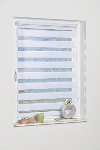 K-home Klemmfix Doppelrollo Andorra ohne Bohren Weiß 70 x 200 cm (B x L)