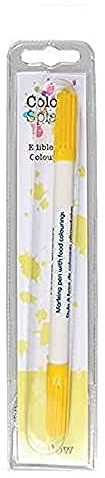 Colour Splash Edible Food Colouring Pen, Dual Tip Icing Pens, Food-Safe Paint Markers for Writing Messages & Drawing on Cakes & Cupcakes, Colourful & Easy to Use - Yellow 2ml, 75145
