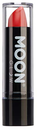 Moon Glow Neon UV-Lippenstift, leuchtender neonfarbener Lippenstift, leuchtet unter UV-Strahlung (Intensives Rot, 1 Stück)