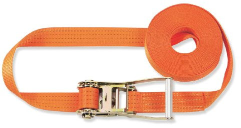 Braun Spanngurt 4000 daN, Einteilig, für Profis, nach DIN EN 12195-2, Farbe Orange, 6 M Länge, 50mm Bandbreite mit Hochwertiger Verzinkt Ratsche