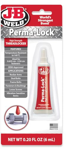Jbweld JB27106 Perma-Lock Tube High Strength Thread Locker,Red, 6 ml