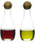 Philips Lighting Sagaform 5015337 - Juego de Botellas para Aceite y vinagre con Tapones de Madera de Roble, Vidrio, Transparente, Oil and Vinegar Bottles, Set of 2