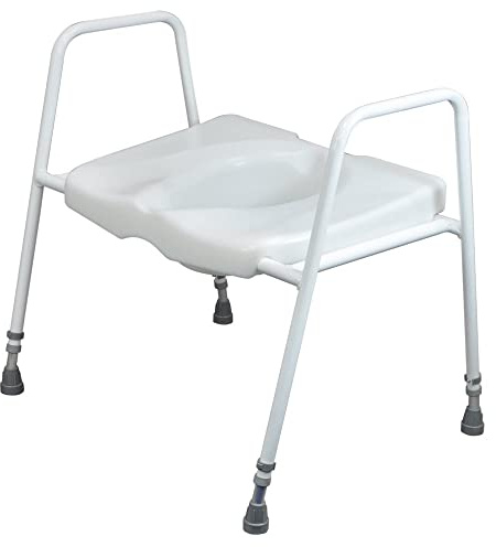 Aidapt Height and Width Adjustable Bariatric Free Standing Raised Over Toilet Seat with Arm Supports, Wipe Clean and Slip Resistant Feet Already Assembled Aid