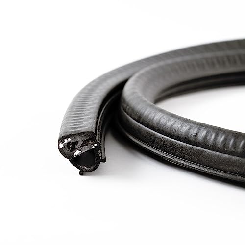 EUTRAS Türdichtung Auto KSD2054 – Kantenschutz Dichtungsprofil selbstklemmend ohne Kleber, PVC & EPDM Gummi mit Stahlkern, U-Profil für 0,8-2,5 mm Kanten, schwarz