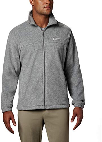 Columbia Steens Mountain Full Zip 2.0 Felpa Giacca in Pile, Grigio Chiaro (Light Grey Heather), 1X Uomo