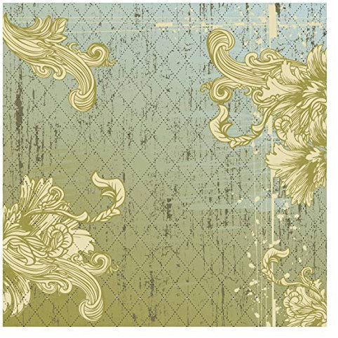 Bilderwelten Barock Mustertapete Edel inkl. Kleister 192x192cm - Vliestapete Made in Germany - Barock Tapete Wohnzimmer - Barocktapete Klassisch - Tapete Ornamente Barock Schlafzimmer Flur T_1559