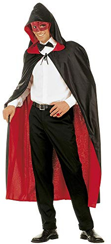 W WIDMANN MILANO Party Fashion - Wendecape, Umhang mit Kapuze, 140 cm, Kostüm Accessoire für Halloween und Karneval